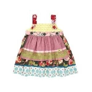 Matilda Jane X Serendipity Apron Dress Sz.8 Floral Patchwork Heirloom Piece